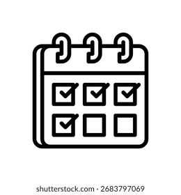 Schedule Icon Vector Illustration with Line or Outline Style