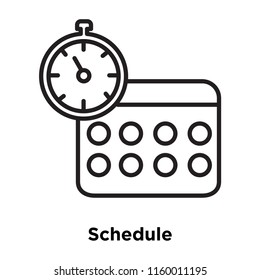 Schedule icon vector isolated on white background, Schedule transparent sign , sign and symbols in thin linear outline style