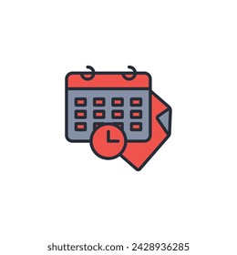 schedule icon. vector.Editable stroke.linear style sign for use web design,logo.Symbol illustration.