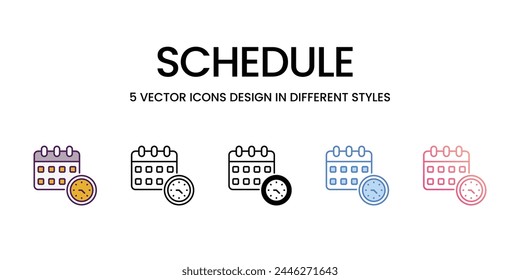 Iconos de programación establecidos en ilustración de stock de Vector de estilo diferente
