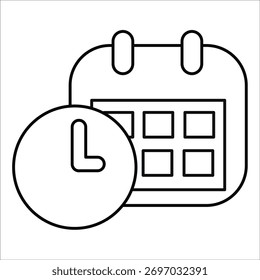 Zeitplansymbole. einfache Linienvektorgrafik
