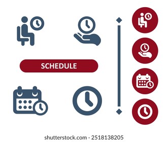 Schedule icons. Time, clock, waiting room, travel, hand, calendar, appointment icon-04. Professional, 32x32 pixel perfect vector icon.