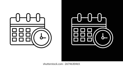 Symbole für Zeitpläne. Vektorsymbolillustrationen.