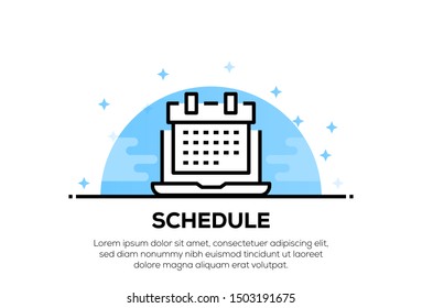 SCHEDULE AND ILLUSTRATION ICON CONCEPT