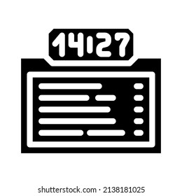schedule information glyph icon vector. schedule information sign. isolated contour symbol black illustration