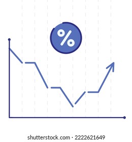 Calendario de aumentos de las tasas de interés debido al aumento de las tasas de inflación. FED, reserva federal o política monetaria del banco central. Gráfico de vectores con una flecha apuntando hacia arriba