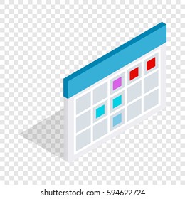 Schedule isometric icon 3d on a transparent background vector illustration