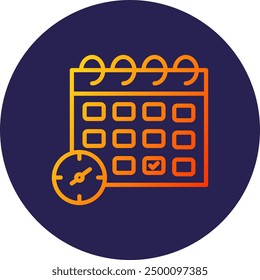 Schedule Line Gradient Icon Design