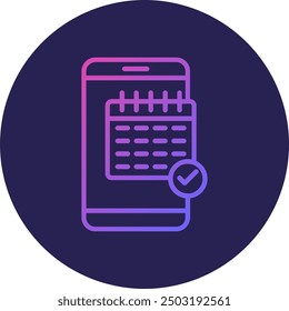 Schedule Line Gradient Icon Design