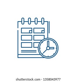 Schedule line icon concept. Schedule flat  vector symbol, sign, outline illustration.