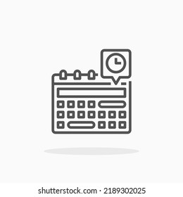 Schedule line icon. Editable stroke and pixel perfect. Can be used for digital product, presentation, print design and more.