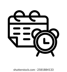 schedule line icon illustration vector graphic. Simple element illustration vector graphic, suitable for app, websites, and presentations isolated on white background