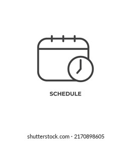 schedule line icon. linear style sign for mobile concept and web design. Outline vector icon. Symbol, logo illustration. Vector graphics