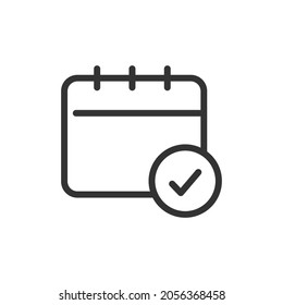 Schedule line icon, sign or symbol. Premium pictogram in trendy outline style. Schedule pixel perfect vector icon isolated on a white background. 