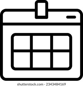 Schedule Line Icon - Single Icon, Vector