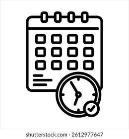 
Schedule Line Icon Vector Illustration
