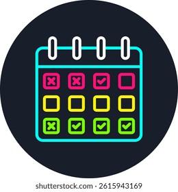 Schedule Line Multi Colour Circle