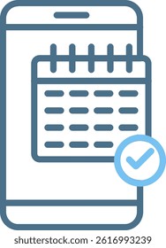 Schedule Line Two Colour Icon