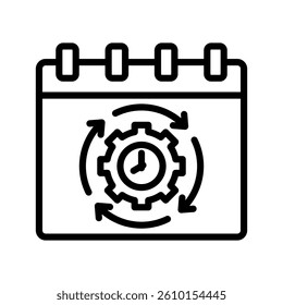 Schedule Line Vector Illustration On White Background.
