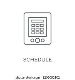 Schedule linear icon. Schedule concept stroke symbol design. Thin graphic elements vector illustration, outline pattern on a white background, eps 10.