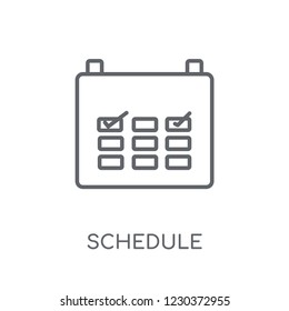 Schedule linear icon. Modern outline Schedule logo concept on white background from Human Resources collection. Suitable for use on web apps, mobile apps and print media.