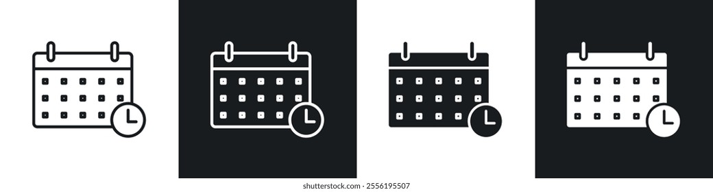 Schedule linear icon set for app, and web design.