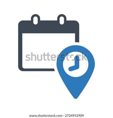 Schedule location icon. Vector and glyph