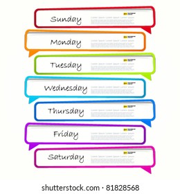 Schedule. Long sticker in the form of an empty frame for your text.