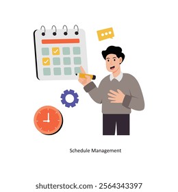 Schedule Management concept vector illustration. Business Collaboration isolated on white Background.