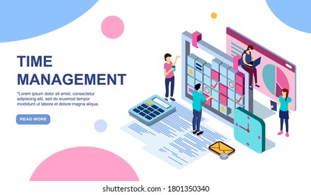 Schedule management vector illustration concept, group of young people make a plan can use for, landing page, template, ui, web, mobile app, poster, banner, flyer EPS