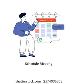 Schedule Meeting Flat Style Design Vector illustration. Stock illustration