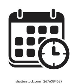 Programe una reunión o establezca un recordatorio con este sencillo elemento gráfico de calendario e icono de reloj