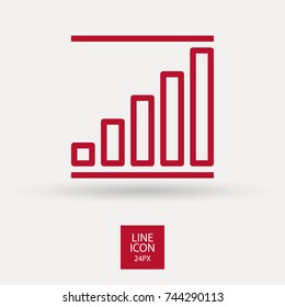 Schedule minimalistic vector icon. Chart line minimal icon for flat mobile app and web design.