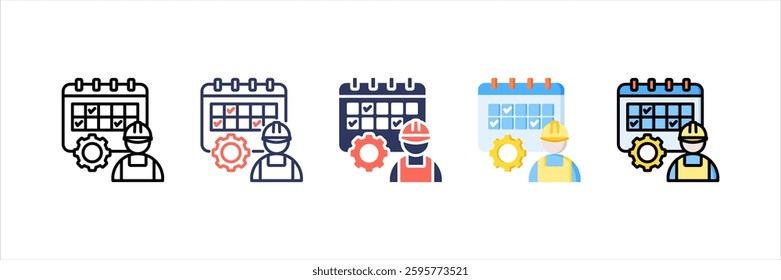 Schedule Multi Style Icon Set