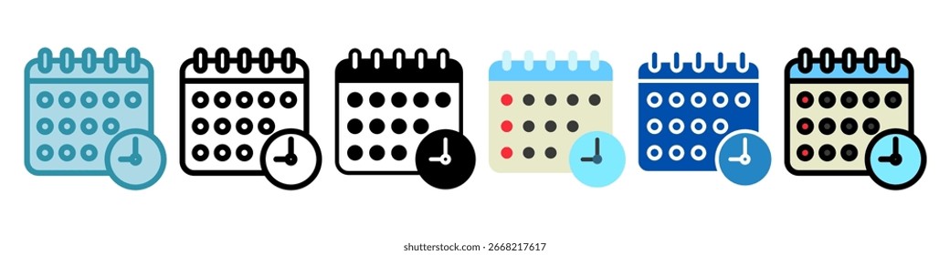 Schedule Multi Style Mini Illustration Icon. Use For Modern Concept, Print, Ui, Ux Kit, Web And App Development. Vector Related To Office, Education, Examination And More