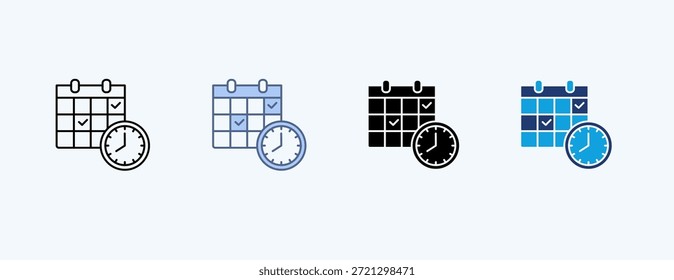 Agendar Vetor de Ilustração com Vários Ícones