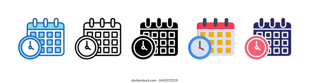 Schedule Multiple Style Icon Set Collection.