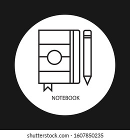 Schedule, notebook icon suitable for info graphics, websites and print media and interfaces. Line vector icon.