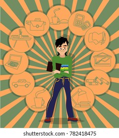 Schedule Office Employee 2. Vector illustration