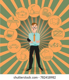 Schedule Office Employee 3. Vector illustration