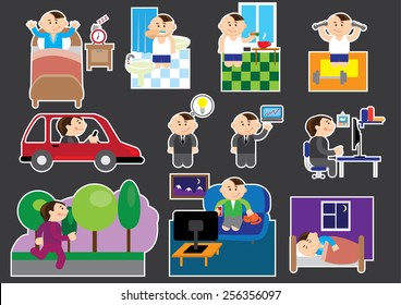 schedule an office worker stickers