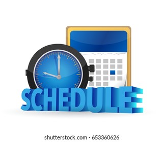 schedule on a calendar concept illustration design over white