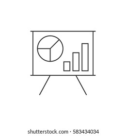 Schedule on the whiteboard line icon