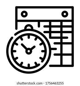 Schedule Outline icon. Design Thinking Concept.