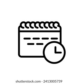 schedule outline icon pixel perfect for website or mobile app