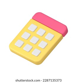 Programar la página mes semana de la fecha del planificador de negocios importante cita evento 3d icono ilustración vectorial realista. Planificación de la gestión de la hora del calendario organización plazo de comprobación de la notificación de Internet