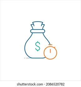 schedule payment logo icon line style graphic design vector
