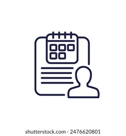 programa, icono de línea de planificador personal