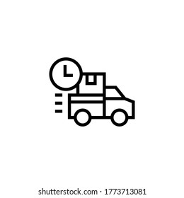 Icono de recolección programada en el icono de estilo de línea negra, estilo aislado en fondo blanco