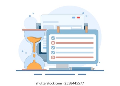 schedule planning concept. priority, important, reminder of days on calendar. setting and timing. Flat cartoon style. Flat vector illustration on background.